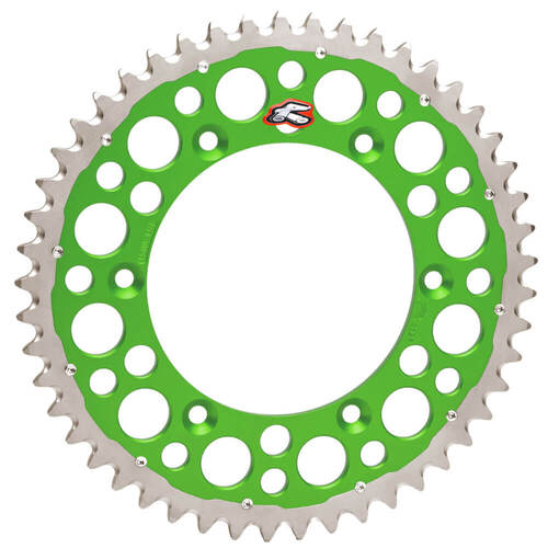 Renthal Twinring Kawasaki Green Grooved Dirt Rear Sprocket KDX 220 1997-2006 (49T)