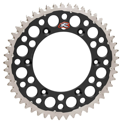 Renthal Twinring Kawasaki Black Grooved Dirt Rear Sprocket KLX 650 R 1993-1996 (50T)