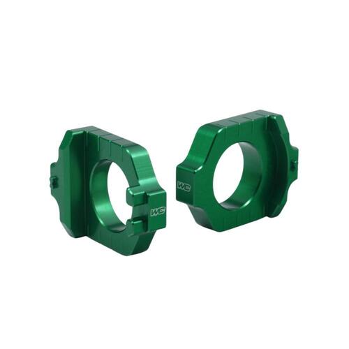 Works Connection Kawasaki Green Axle Blocks KX 125 2003-2005