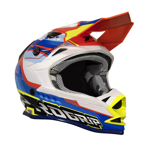 Progrip 3009 Youth Large Orange Fluro/Light Blue Helmet