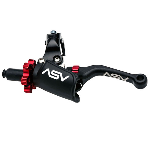 ASV Honda Black C6 Shorty Clutch Lever - TRX 450 R 2004-2012 (with Hot Start Pro Perch)