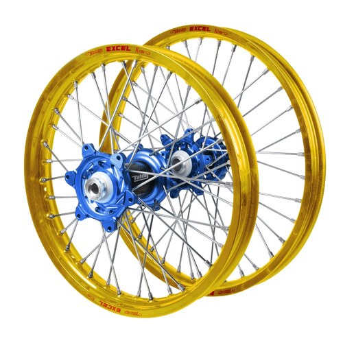 Yamaha Talon Carbon Fibre Blue Hubs / Excel Gold Rims Wheel Set