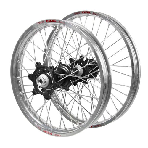 Suzuki Talon Carbon Fibre Black Hubs / Excel Silver Rims Wheel Set