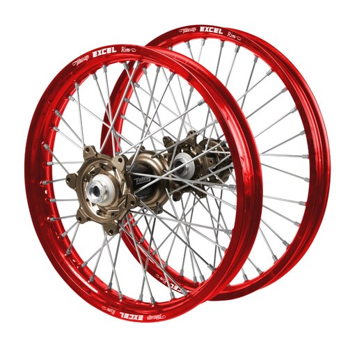 Honda Talon Carbon Fibre Magnesium Hubs / Excel Red Rims Wheel Set