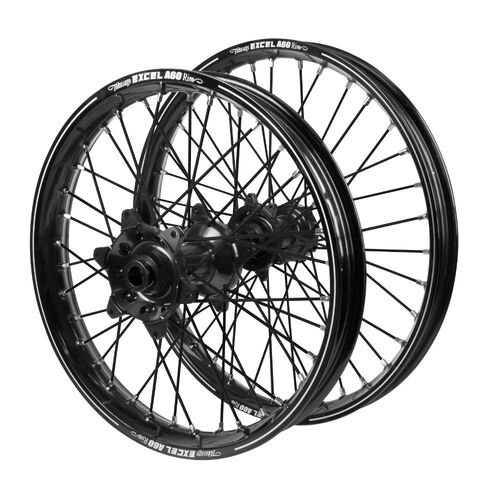 Sherco Haan Black Hubs / A60 Black Rims / Black Spokes Wheel Set 300 SEF 2010-2022 (21*1.6 / 18*2.15)