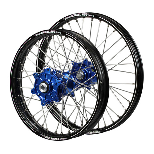 Honda Haan Cush Drive Blue Hubs / A60 Black Rims Wheel Set CRF 250 RX 2019-2024 (21*1.6 / 19*2.15)