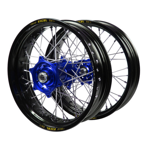 Sherco Haan Blue Hubs / Excel Black Rims Supermotard Wheel Set