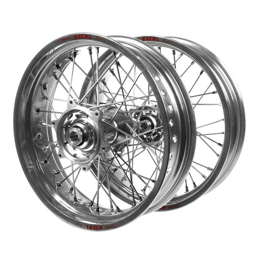 Sherco Haan Silver Hubs / Excel Silver Rims Supermotard Wheel Set