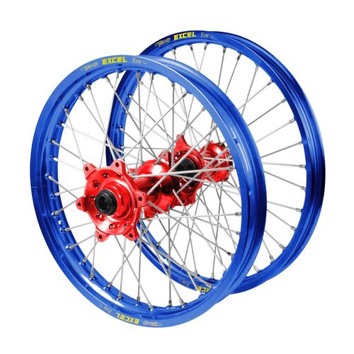 Beta Haan Red Hubs / Excel Blue Rims Wheel Set RR 430 4T RACING 2015-2024 (21*1.6 / 18*2.15 OE)