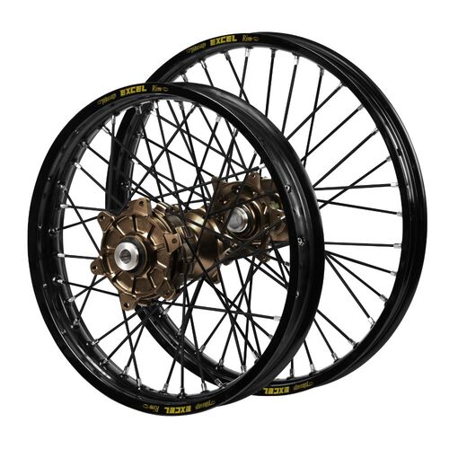 Honda Haan Cush Drive Magnesium Hubs / Excel Black Rims / Black Spokes Wheel Set CRF 250 RX 2019-2024 (21*1.6 / 18*2.15 OE)