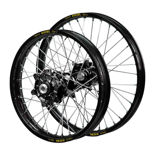 Honda Haan Cush Drive Black Hubs / Excel Black Rims Wheel Set CRF 450 L 2019-2020 (21*1.6 / 18*2.15 OE)