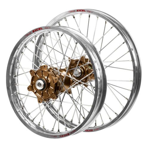 Honda Haan Cush Drive Magnesium Hubs / Excel Silver Rims Wheel Set CRF 450 L 2019-2020 (21*1.6 / 18*2.15 OE)