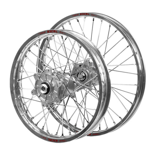 Honda Haan Cush Drive Silver Hubs / Excel Silver Rims Wheel Set CRF 450 RWE 2019-2024 (21*1.6 / 18*2.15)