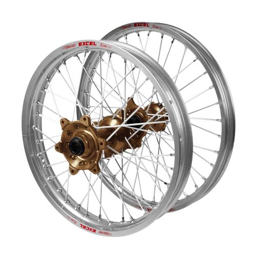 Husqvarna Haan Magnesium Hubs / Excel Silver Rims Wheel Set TC 250 2015-2016 (21*1.6 / 19*2.15 OE)