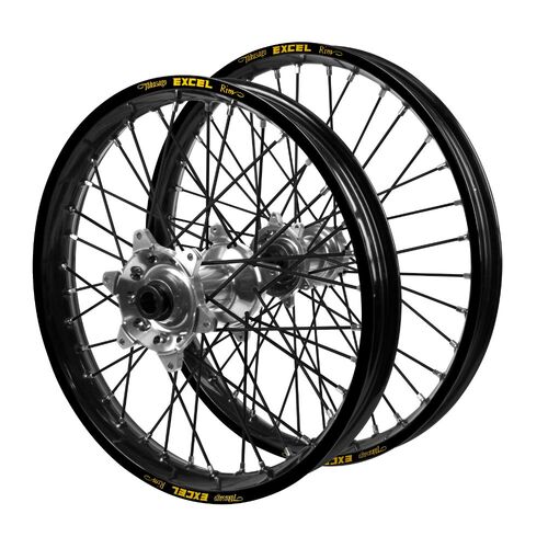 KTM Adventure Haan Silver Hubs / Excel Black Rims / Black Spokes Wheel Set 1090 ADVENTURE R 2017-2024 (17*3.50 / 17*4.25)