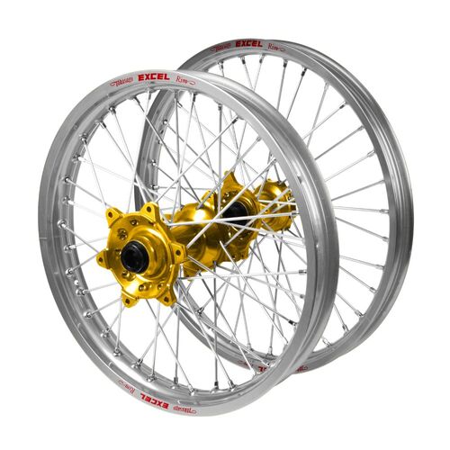 KTM Adventure Haan Gold Hubs / Excel Silver Rims Wheel Set 950 ADVENTURE 2003-2006 (17*3.5 / 17*4.25)