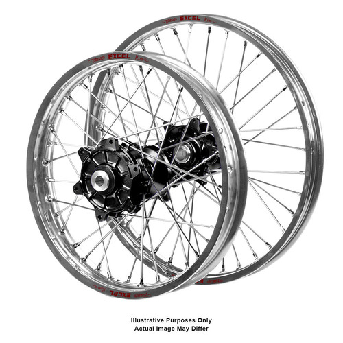 KTM Adventure Haan Black Hubs / Excel Silver Rims Wheel Set 1090 ADVENTURE R 2017-2024 (17*3.50 / 17*4.25)