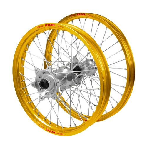 Gas Gas Haan Silver Hubs / Excel Gold Rims Wheel Set MC 125 2021-2023 (21*1.6 / 18*2.15)