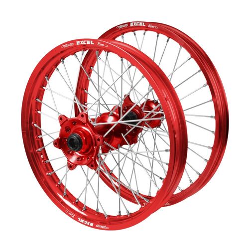 Gas Gas Haan Red Hubs / Excel Red Rims Wheel Set MC 125 2024 (21*1.6 / 18*2.15)