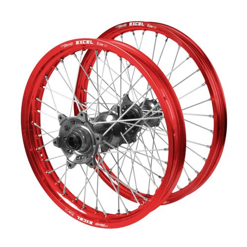 Gas Gas Haan Titanium Hubs / Excel Red Rims Wheel Set MC 125 2024 (21*1.6 / 18*2.15)