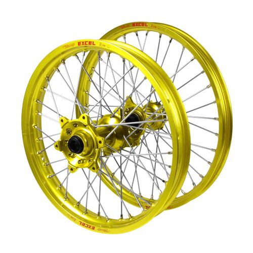 Gas Gas Haan Yellow Hubs / Excel Yellow Rims Wheel Set MC 125 2024 (21*1.6 / 18*2.15)