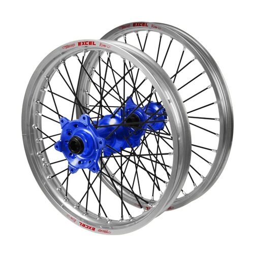 KTM Adventure Haan Blue Hubs / Excel Silver Rims / Black Spokes Wheel Set 1090 ADVENTURE R 2017-2024 (17*3.50 / 17*4.25)