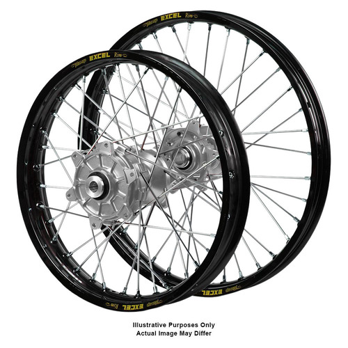 Husqvarna Adventure Haan Silver Hubs / Excel Black Rims Wheel Set NORDEN 901 2022-2024 (17*3.50 / 17*4.25)