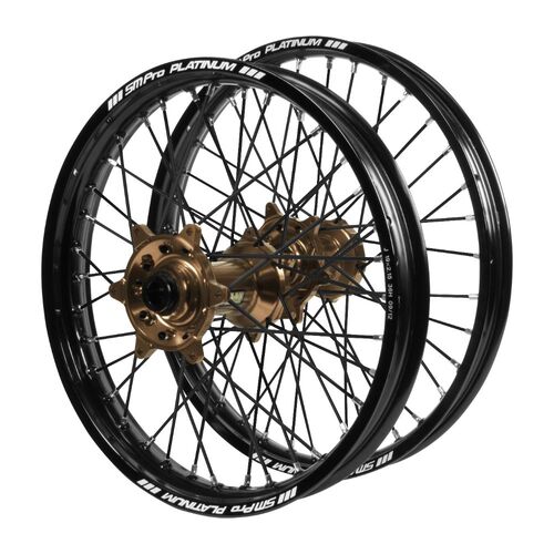 KTM Adventure Haan Magnesium Hubs / SM Pro Platinum Black Rims / Black Spokes Wheel Set 1090 ADVENTURE R 2017-2024 (19*2.50 / 17*4.25)