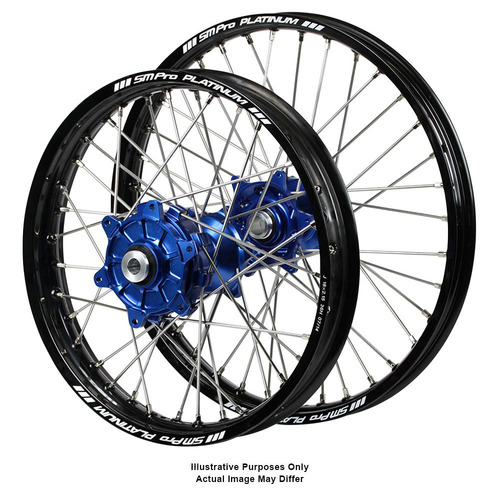 KTM Adventure Haan Blue Hubs / SM Pro Platinum Black Rims Wheel Set 1090 ADVENTURE R 2017-2024 (19*2.50 / 17*4.25)