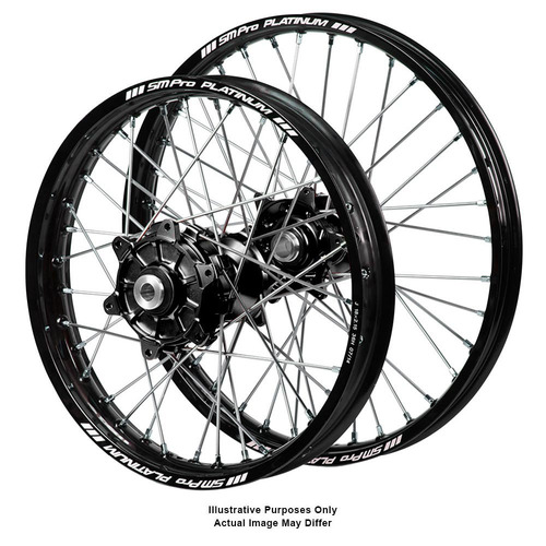 KTM Adventure Haan Black Hubs / SM Pro Platinum Black Rims Wheel Set 1090 ADVENTURE R 2017-2024 (21*2.15 / 18*4.25)