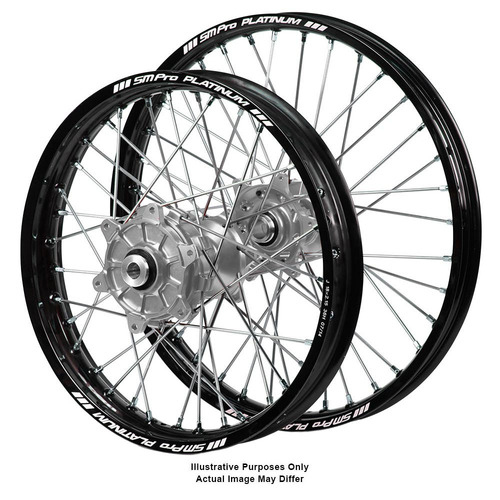 KTM Adventure Haan Silver Hubs / SM Pro Platinum Black Rims Wheel Set 1090 ADVENTURE R 2017-2024 (19*2.50 / 17*4.25)