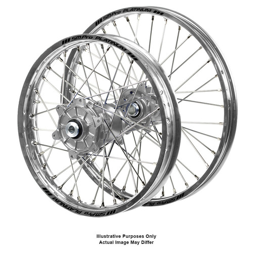 KTM Adventure Haan Silver Hubs / SM Pro Platinum Silver Rims Wheel Set 1090 ADVENTURE R 2017-2024 (19*2.50 / 17*4.25)