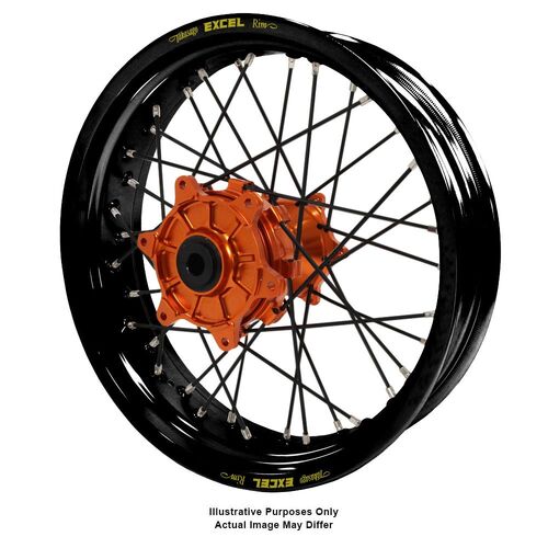 KTM Adventure Haan Orange Hubs / Excel Black Rims / Black Spokes Rear Wheel 1090 ADVENTURE R 2017-2024 (17*4.25)