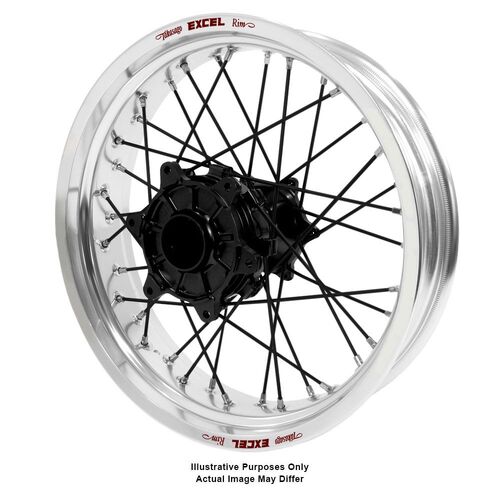 KTM Adventure Haan Black Hubs / Excel Silver Rims / Black Spokes Rear Wheel 1090 ADVENTURE R 2017-2024 (17*4.25)