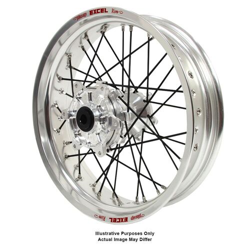 KTM 950-990 Adventure Haan Silver Hubs / Excel Silver Rims / Black Spokes Rear Wheel