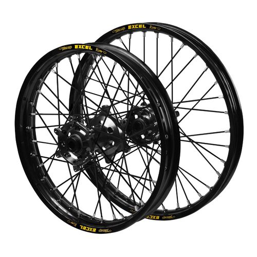 Gas Gas Haan Black Hubs / Excel Black Rims / Black Spokes Wheel Set MC 125 2021-2023 (21*1.6 / 18*2.15)