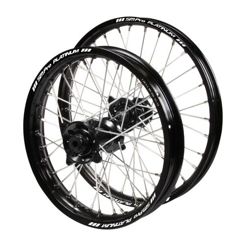 Honda Haan Black Hubs / SM Pro Platinum Junior Black Rims Wheel Set CR 85 R (Small Wheel) 2003-2007 (17*1.40 / 14*1.60 OE)