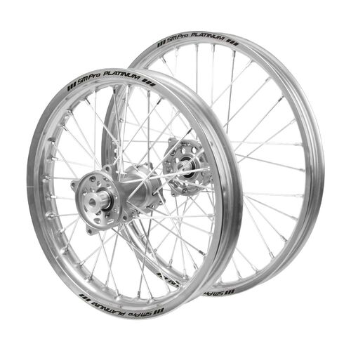 Honda Haan Silver Hubs / SM Pro Platinum Junior Silver Rims Wheel Set