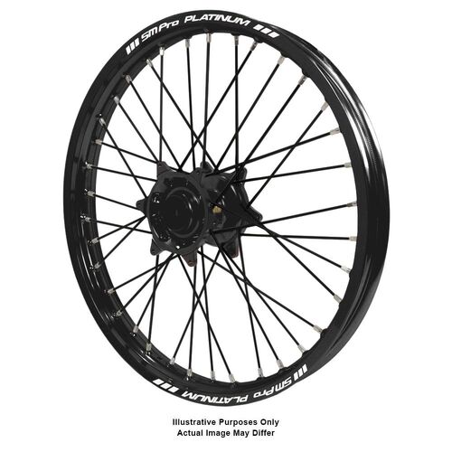 KTM 950-990 Adventure Haan Black Hubs / SM Pro Platinum Black Rims / Black Spokes Front Wheel 950 ADVENTURE 2003-2014 (17*3.5)