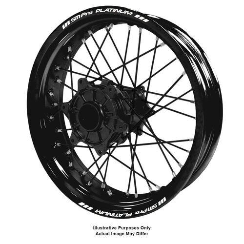 KTM 950-990 Adventure Haan Black Hubs / SM Pro Platinum Black Rims / Black Spokes Rear Wheel 950 ADVENTURE 2003-2014 (17*4.25)