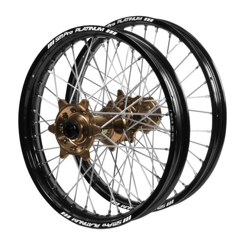 Gas Gas Haan Magnesium Hubs / SM Pro Platinum Black Rims Wheel Set MC 125 2021-2023 (21*1.6 / 18*2.15)