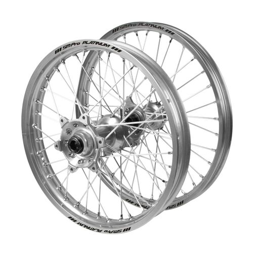 Gas Gas Haan Silver Hubs / SM Pro Platinum Silver Rims Wheel Set MC 125 2021-2023 (21*1.6 / 18*2.15)