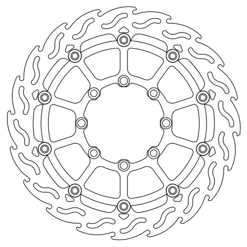 Moto-Master Kawasaki 320mm Supermoto Front Flame Floating Racing Disc KX 250 2003-2005