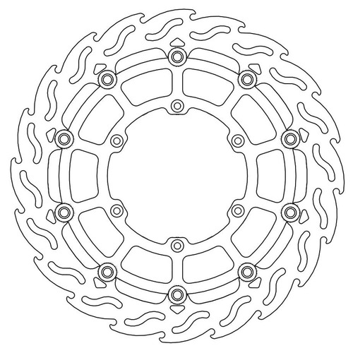 Moto-Master Kawasaki 320mm Supermoto Front Flame Floating Racing Disc KLX 400 R, SR 2003-2006