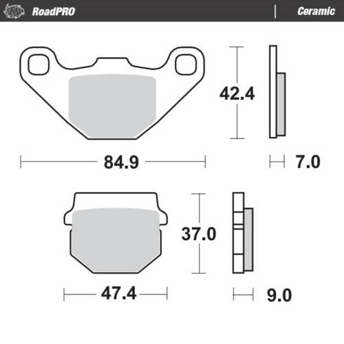 Moto-Master Kawasaki Ceramic Left Front Brake Pads - AR 50 1981-1982