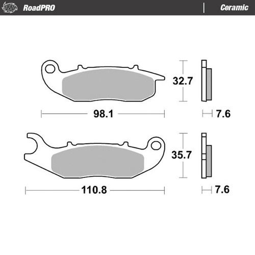 Moto-Master Honda Ceramic Left Front Brake Pads - CRF 250 L (ABS) 2017-On