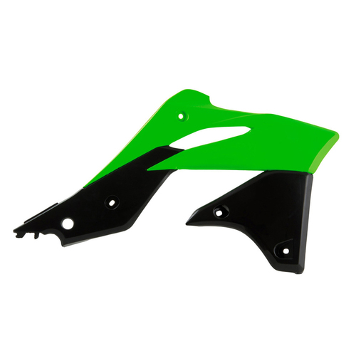 Rtech Kawasaki KX 250 F 2013-2016 Neon Green/Black Radiator Shrouds