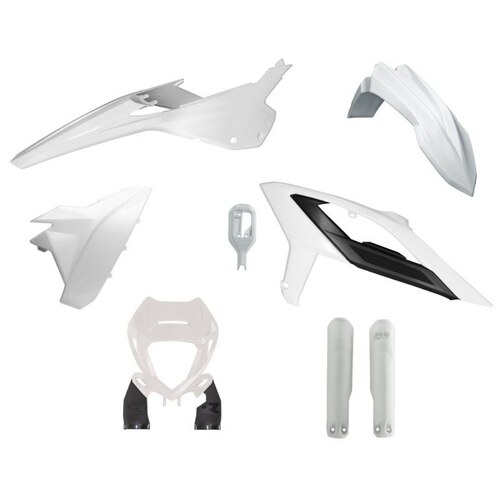 Rtech Beta White Plastic Kit RR 125 2023 (With Headlight Surround and Factory Wrap Fork Protectors)