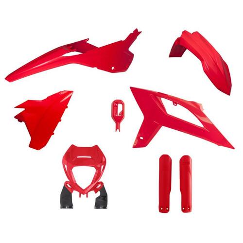 Rtech Beta Red Plastic Kit RR 200 2020 (With Headlight Surround and Factory Wrap Fork Protectors)