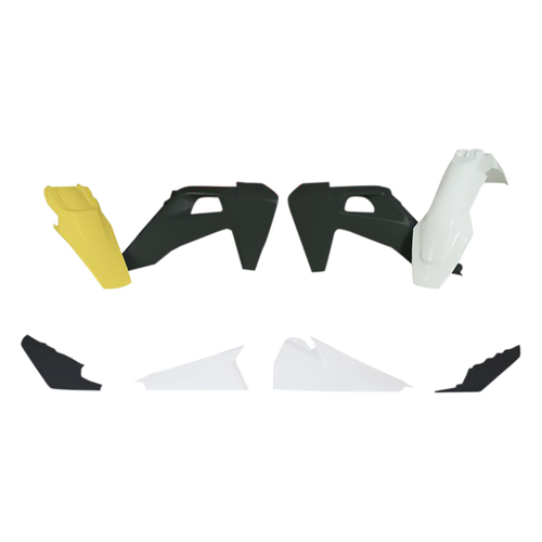 Rtech Husqvarna White/Black/Yellow Plastic Kit TE 150 2023 (Without Headlight Surround)